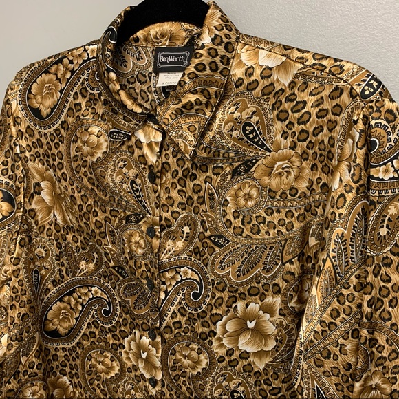 Retro Cheetah Floral Paisley Long Sleeve PS - Picture 3 of 11